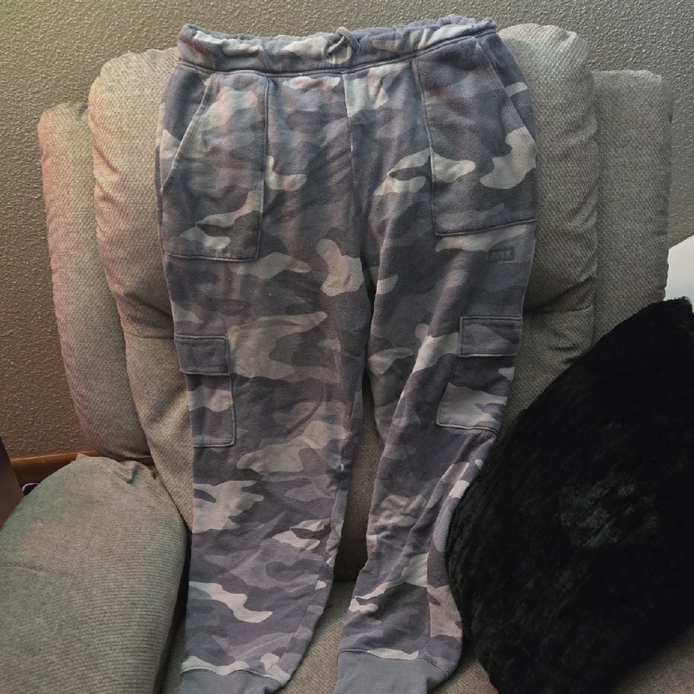 PINK Victoria's Secret Gray Camouflage Bottoms